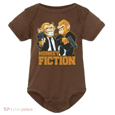 Monkey Fiction Funny Baby Bodysuit