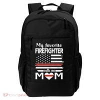 My Favorite Firefighter Calls Me Mom Thin Red Line Fire Mom Cool Gift Backpack thumb 0