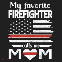 My Favorite Firefighter Calls Me Mom Thin Red Line Fire Mom Cool Gift Golf Towel thumb 3