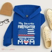 My Favorite Firefighter Calls Me Mom Thin Red Line Fire Mom Cool Gift Hoodie thumb 4