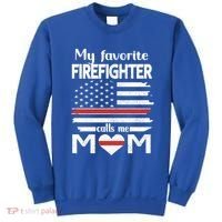 My Favorite Firefighter Calls Me Mom Thin Red Line Fire Mom Cool Gift Sweatshirt thumb 0