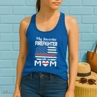 My Favorite Firefighter Calls Me Mom Thin Red Line Fire Mom Cool Gift Women's Tank Top thumb 2