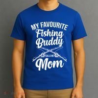 My Favourite Fishing Buddy Calls Me Mom Fishing Gift T-Shirt thumb 3