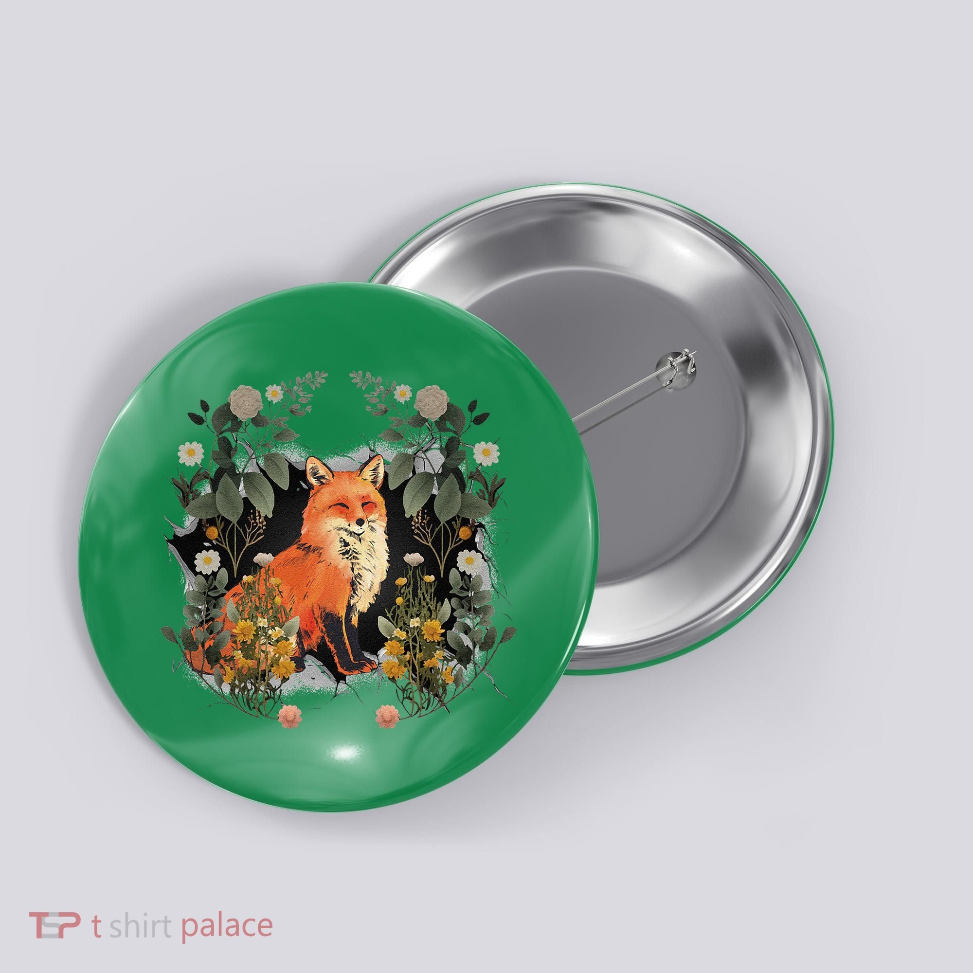 Mystical Fox Fairy Tale Forest Animals Forest Dwellers Nature Children Button