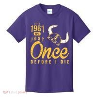 Minnesota Football Fans Just Once Before I Die Since 1961 Kids T-Shirt thumb 0