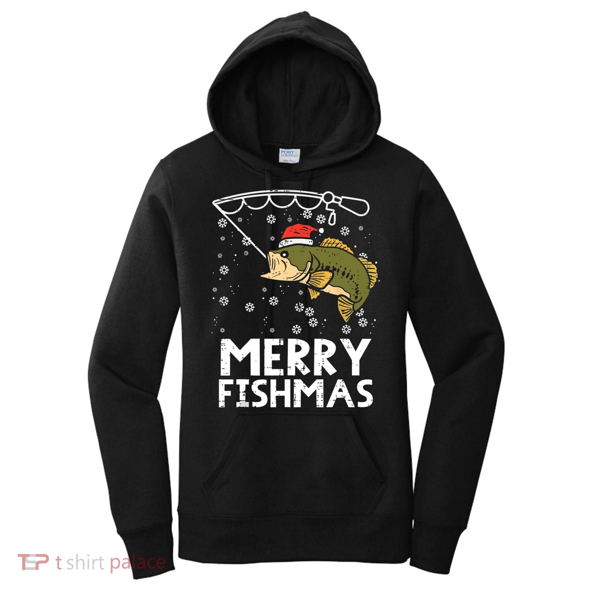 Merry Fishmas Fish Fishing Christmas Pajamas Christmas Gift Women's Hoodie