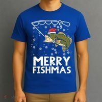 Merry Fishmas Fish Fishing Christmas Pajamas Christmas Gift T-Shirt thumb 3