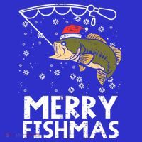 Merry Fishmas Fish Fishing Christmas Pajamas Christmas Gift Mousepad thumb 1