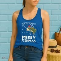 Merry Fishmas Fish Fishing Christmas Pajamas Christmas Gift Women's Tank Top thumb 2