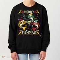 Merry Fishmas Fish Fishing Xmas Christmas Gift Women's Sweatshirt thumb 0