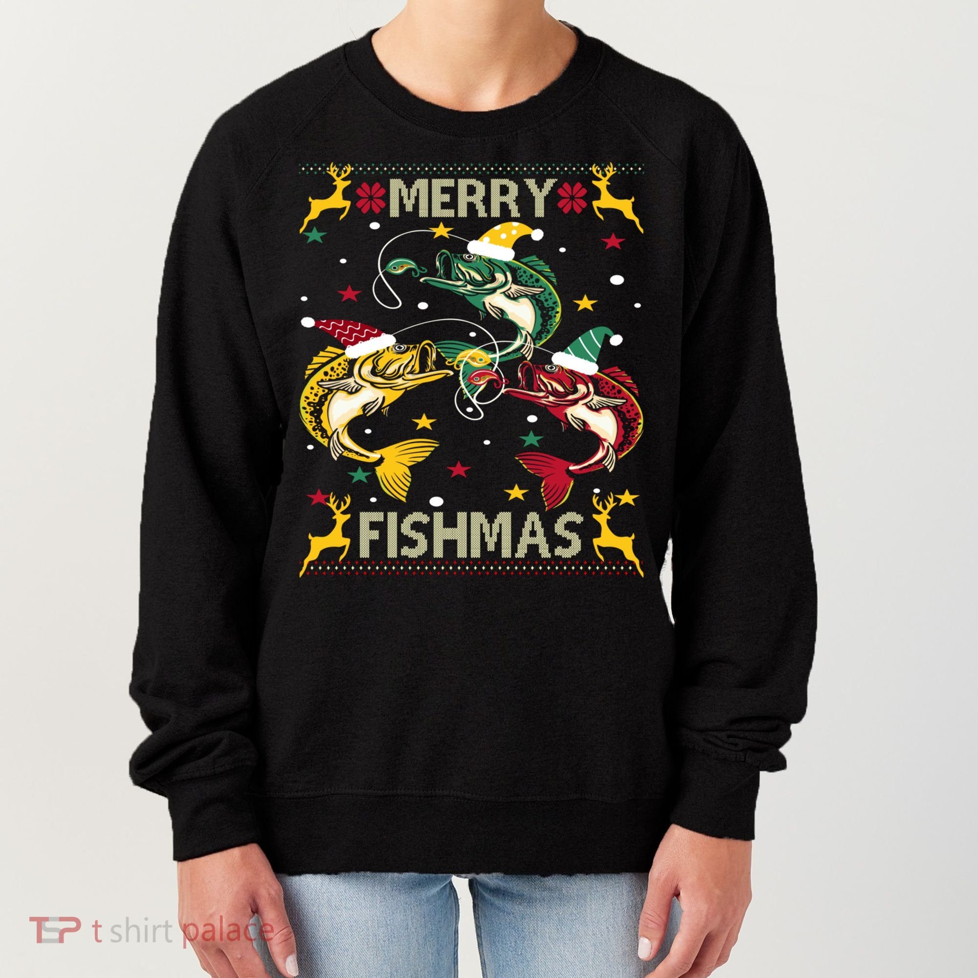 Merry Fishmas Fish Fishing Xmas Christmas Gift Women's Sweatshirt