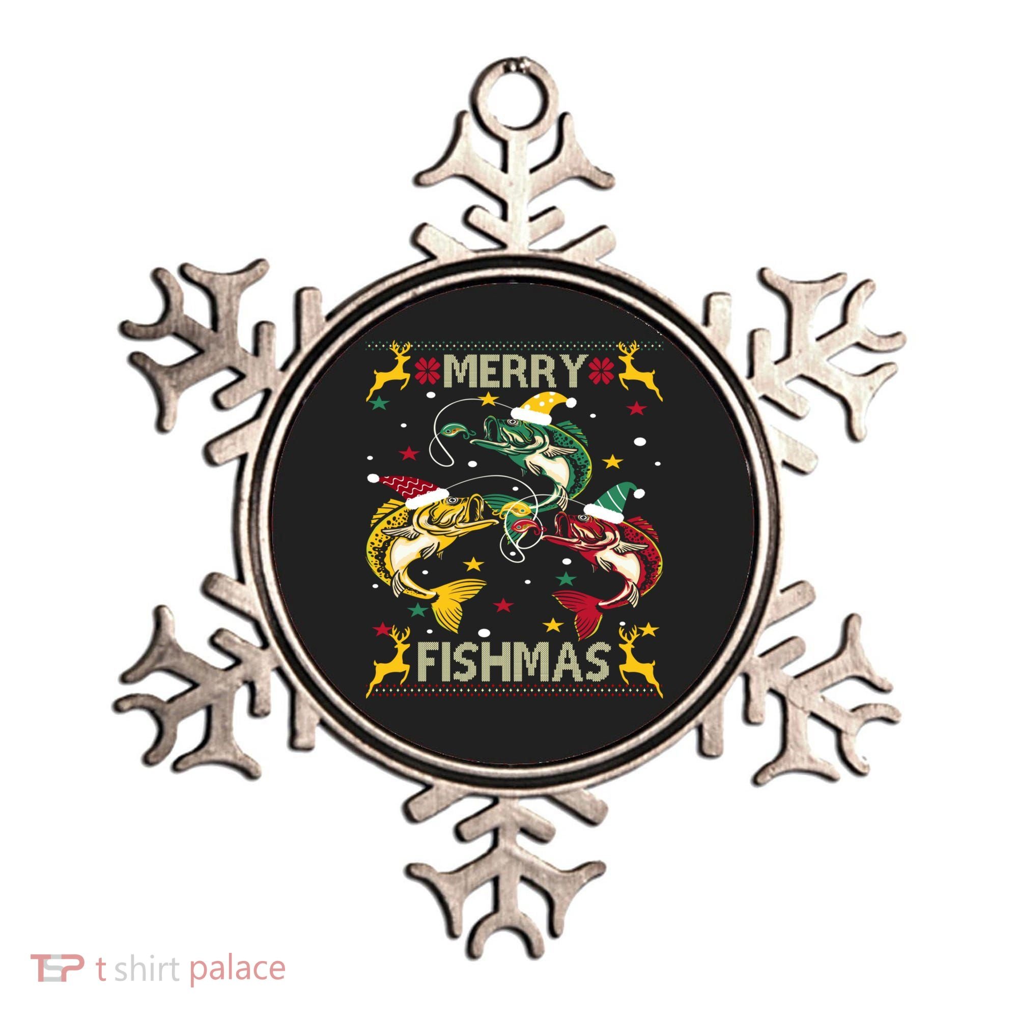 Merry Fishmas Fish Fishing Xmas Christmas Gift Ornament