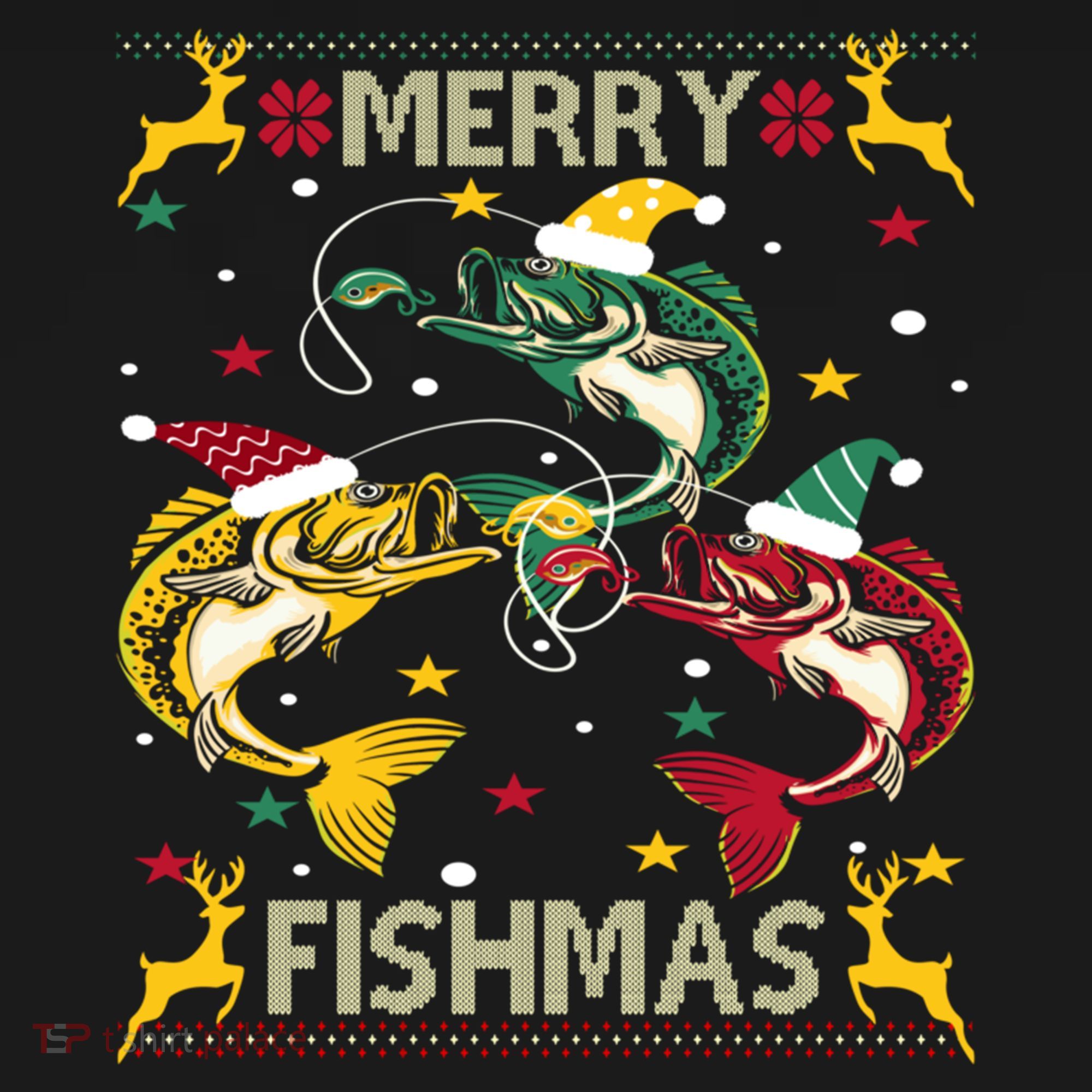 Merry Fishmas Fish Fishing Xmas Christmas Gift Ornament
