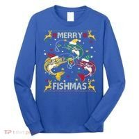 Merry Fishmas Fish Fishing Xmas Christmas Gift Long Sleeve Shirt thumb 0