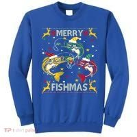 Merry Fishmas Fish Fishing Xmas Christmas Gift Sweatshirt thumb 0