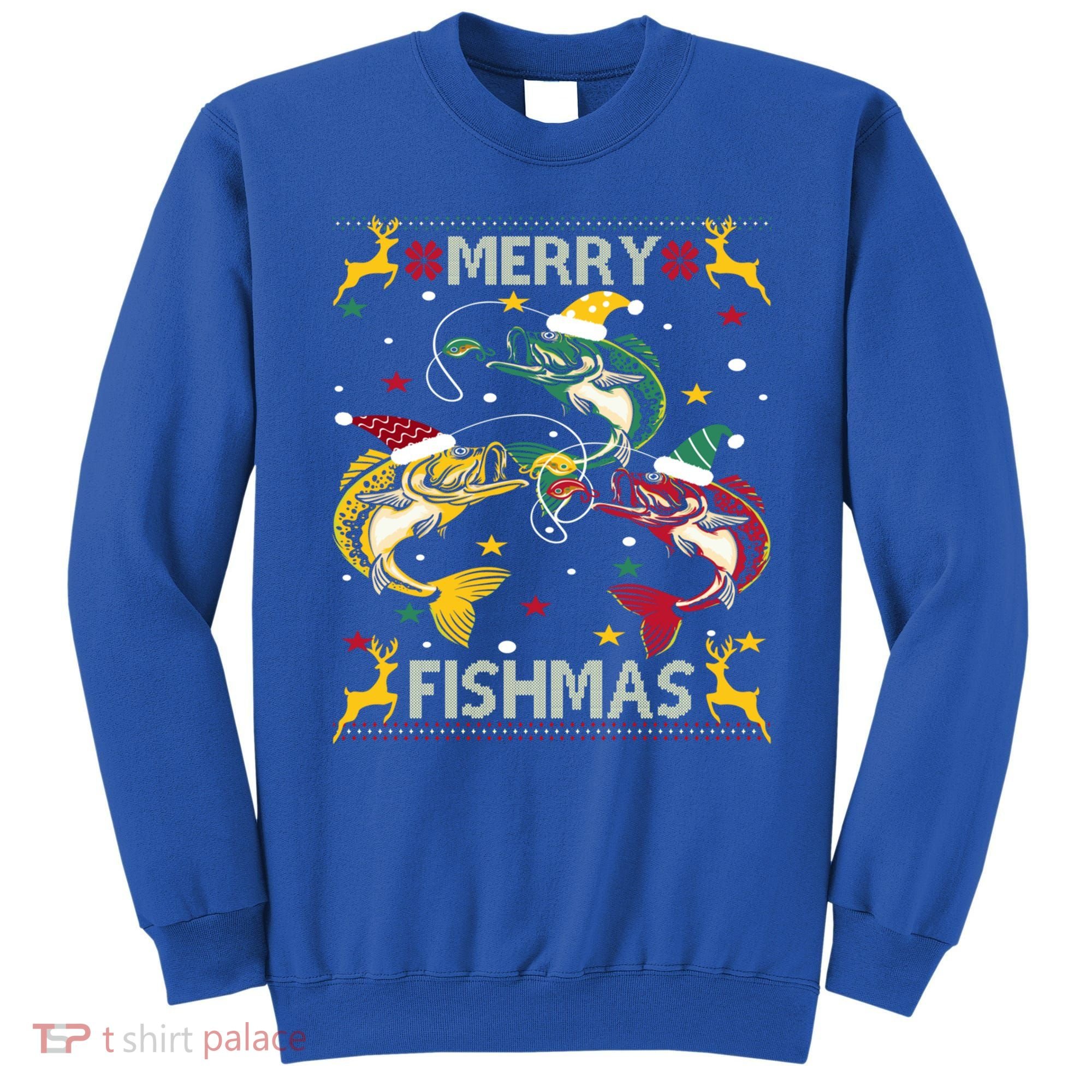 Merry Fishmas Fish Fishing Xmas Christmas Gift Sweatshirt