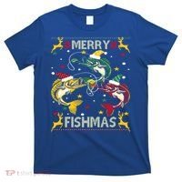 Merry Fishmas Fish Fishing Xmas Christmas Gift T-Shirt thumb 0