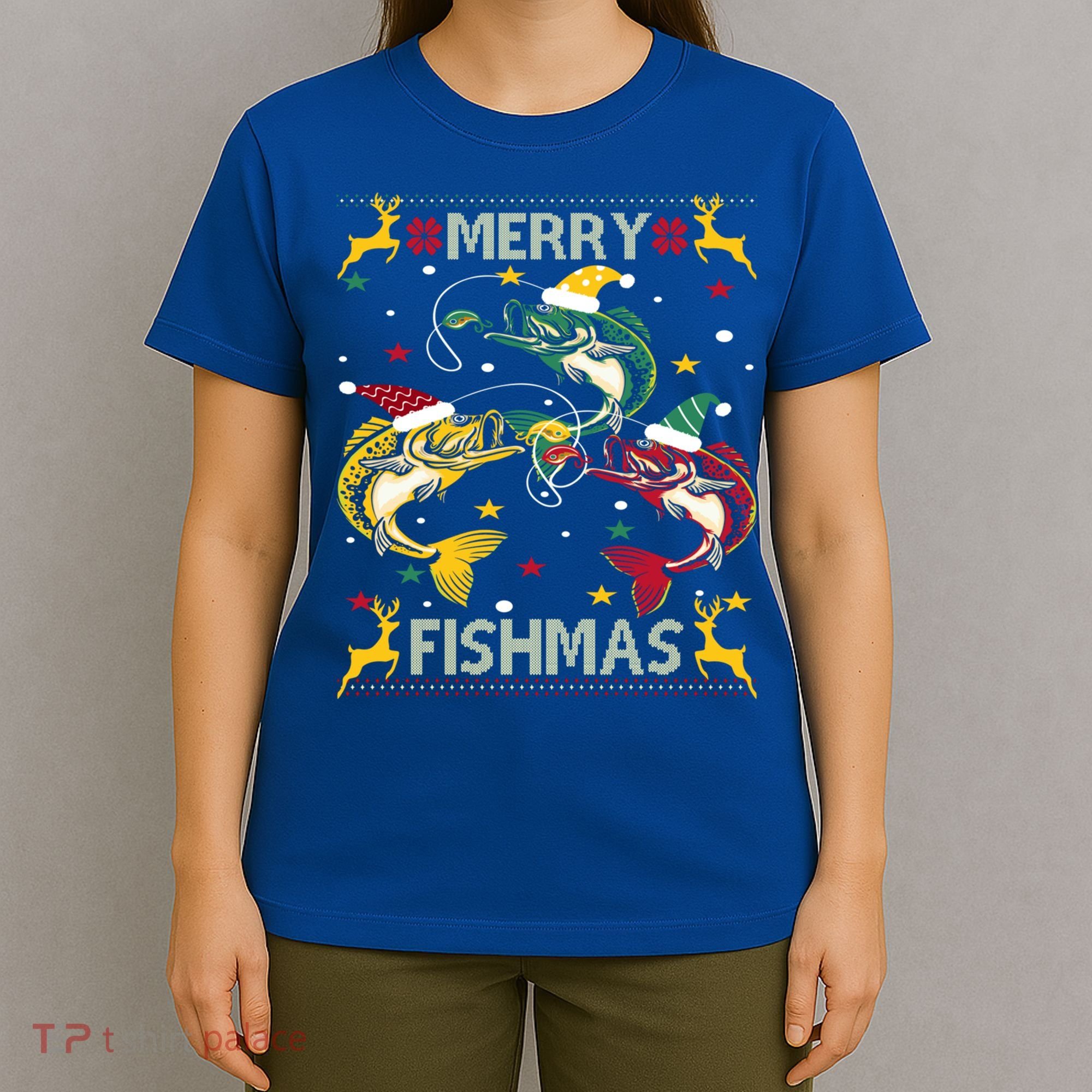 Merry Fishmas Fish Fishing Xmas Christmas Gift T-Shirt