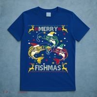 Merry Fishmas Fish Fishing Xmas Christmas Gift T-Shirt thumb 5