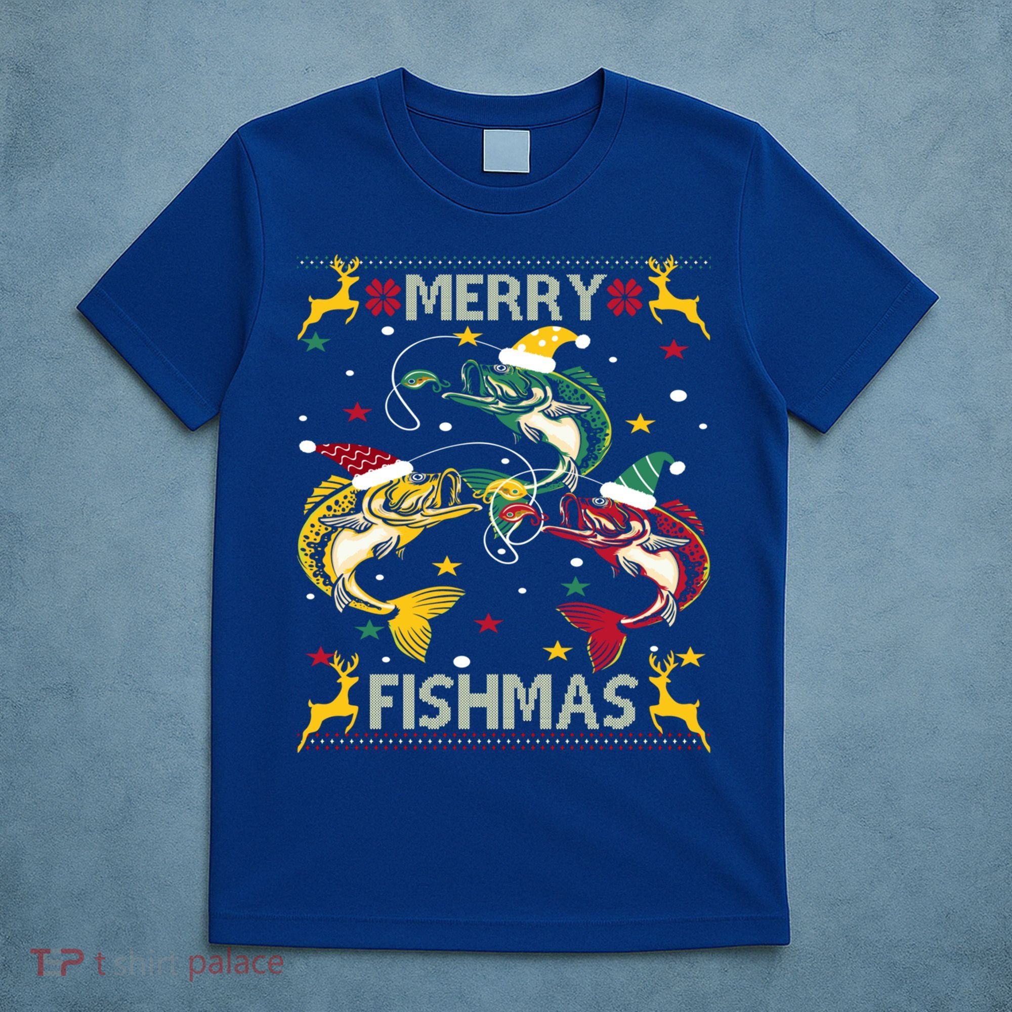 Merry Fishmas Fish Fishing Xmas Christmas Gift T-Shirt