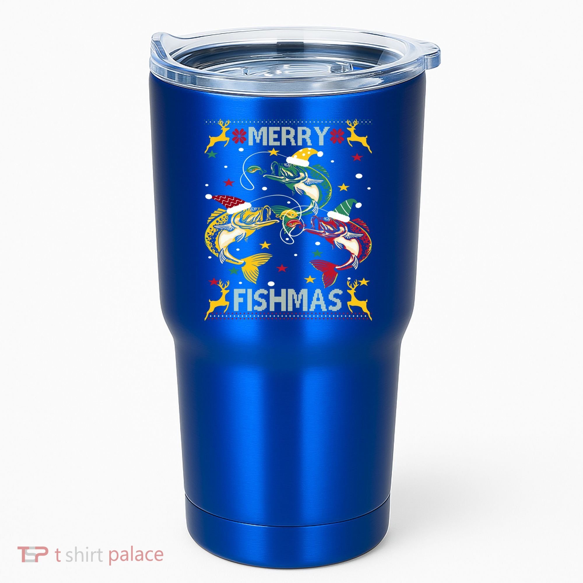 Merry Fishmas Fish Fishing Xmas Christmas Gift Tumbler