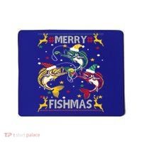 Merry Fishmas Fish Fishing Xmas Christmas Gift Mousepad thumb 0