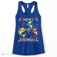 Merry Fishmas Fish Fishing Xmas Christmas Gift Women's Tank Top thumb 0