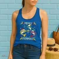Merry Fishmas Fish Fishing Xmas Christmas Gift Women's Tank Top thumb 2