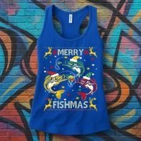 Merry Fishmas Fish Fishing Xmas Christmas Gift Women's Tank Top thumb 3