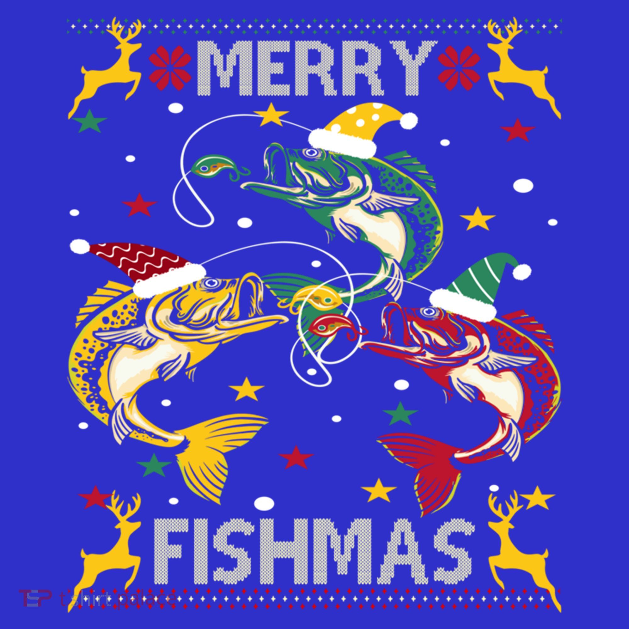 Merry Fishmas Fish Fishing Xmas Christmas Gift Women's Tank Top