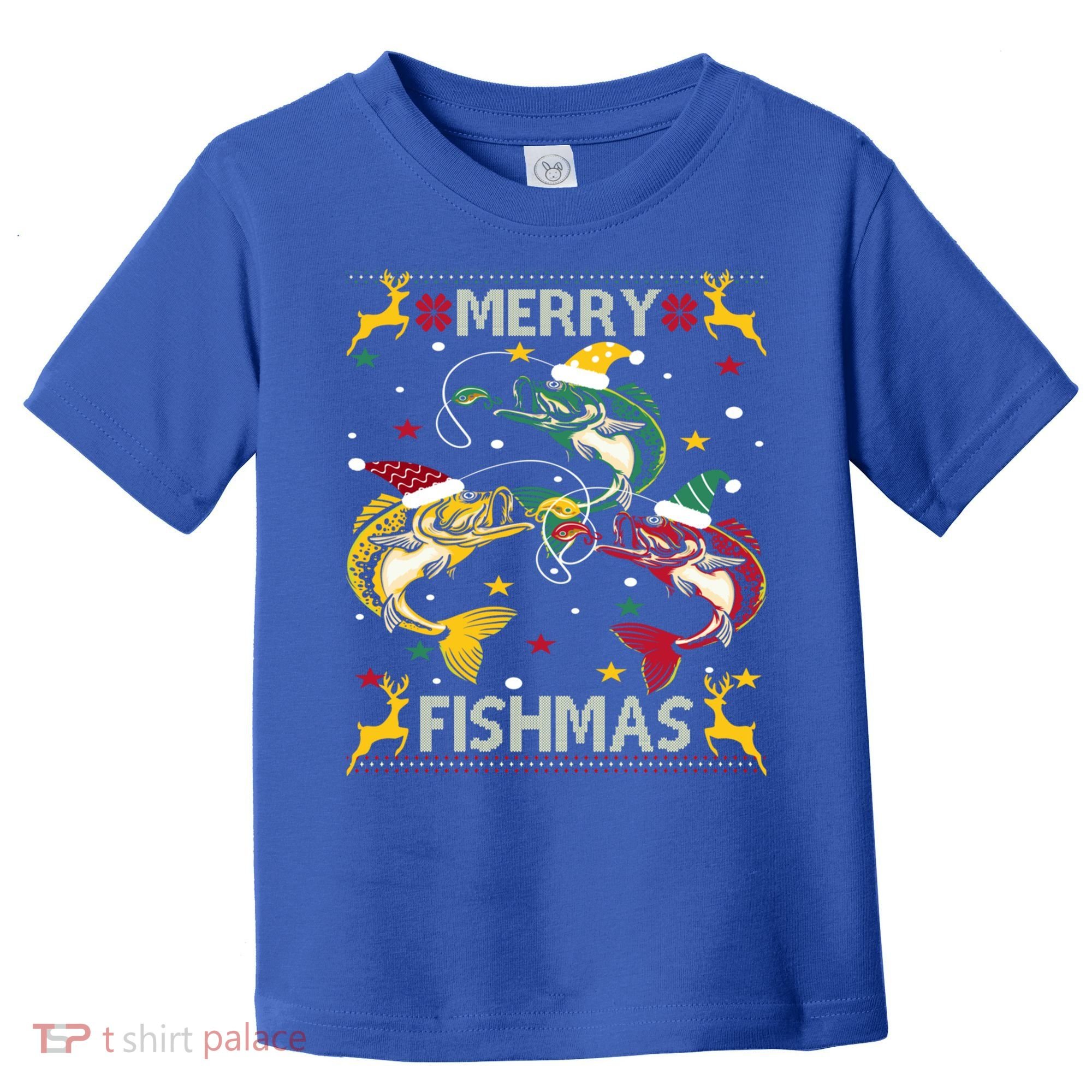 Merry Fishmas Fish Fishing Xmas Christmas Gift Toddler T-Shirt