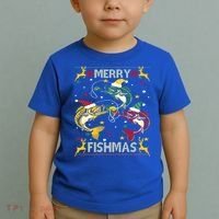 Merry Fishmas Fish Fishing Xmas Christmas Gift Toddler T-Shirt thumb 2