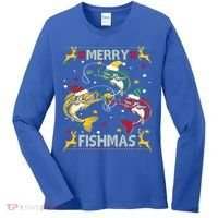 Merry Fishmas Fish Fishing Xmas Christmas Gift Women's Long Sleeve Shirt thumb 0