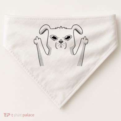 Middle Finger Funny Cute Dog USA-Made Doggie Bandana