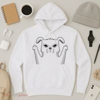 Middle Finger Funny Cute Dog Hoodie thumb 3