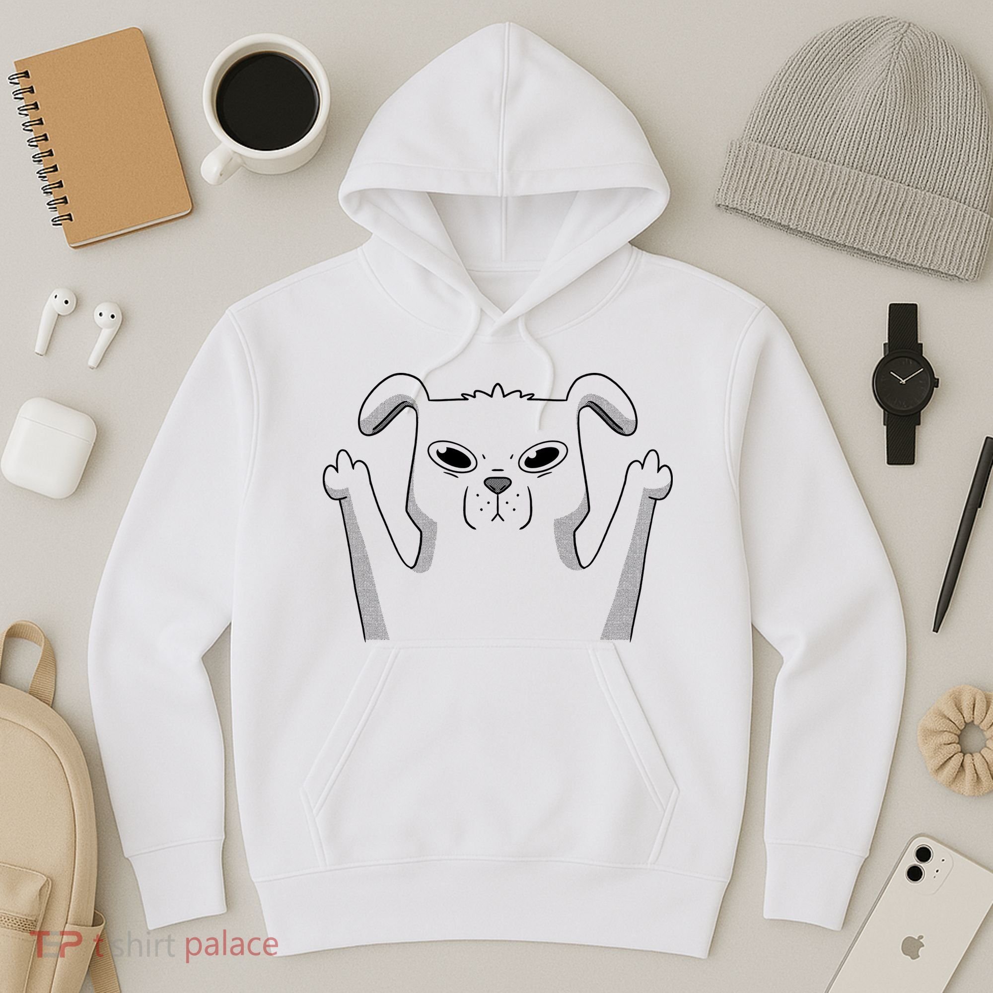 Middle Finger Funny Cute Dog Hoodie
