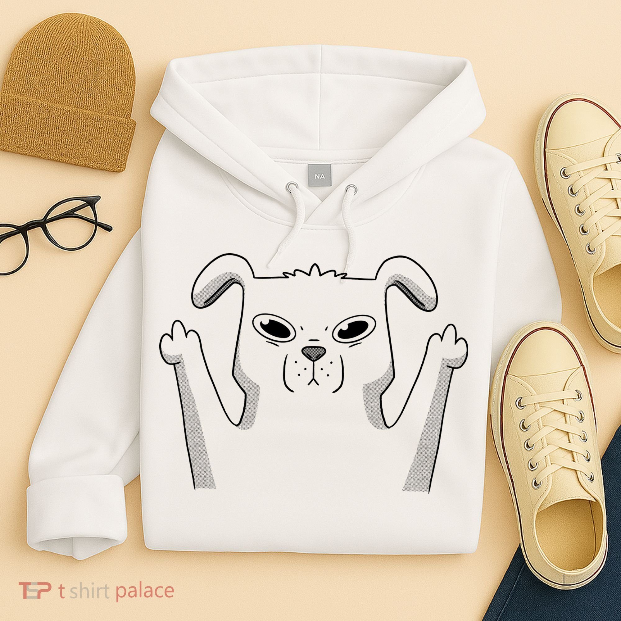 Middle Finger Funny Cute Dog Hoodie