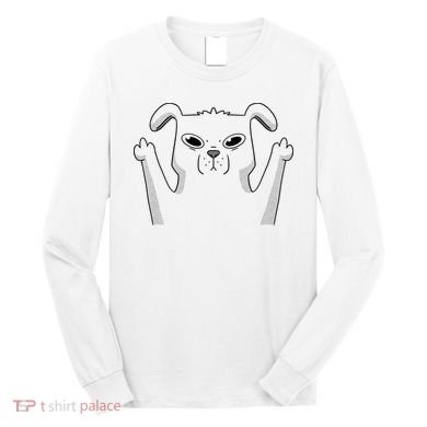 Middle Finger Funny Cute Dog Long Sleeve Shirt