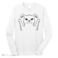 Middle Finger Funny Cute Dog Long Sleeve Shirt thumb 0