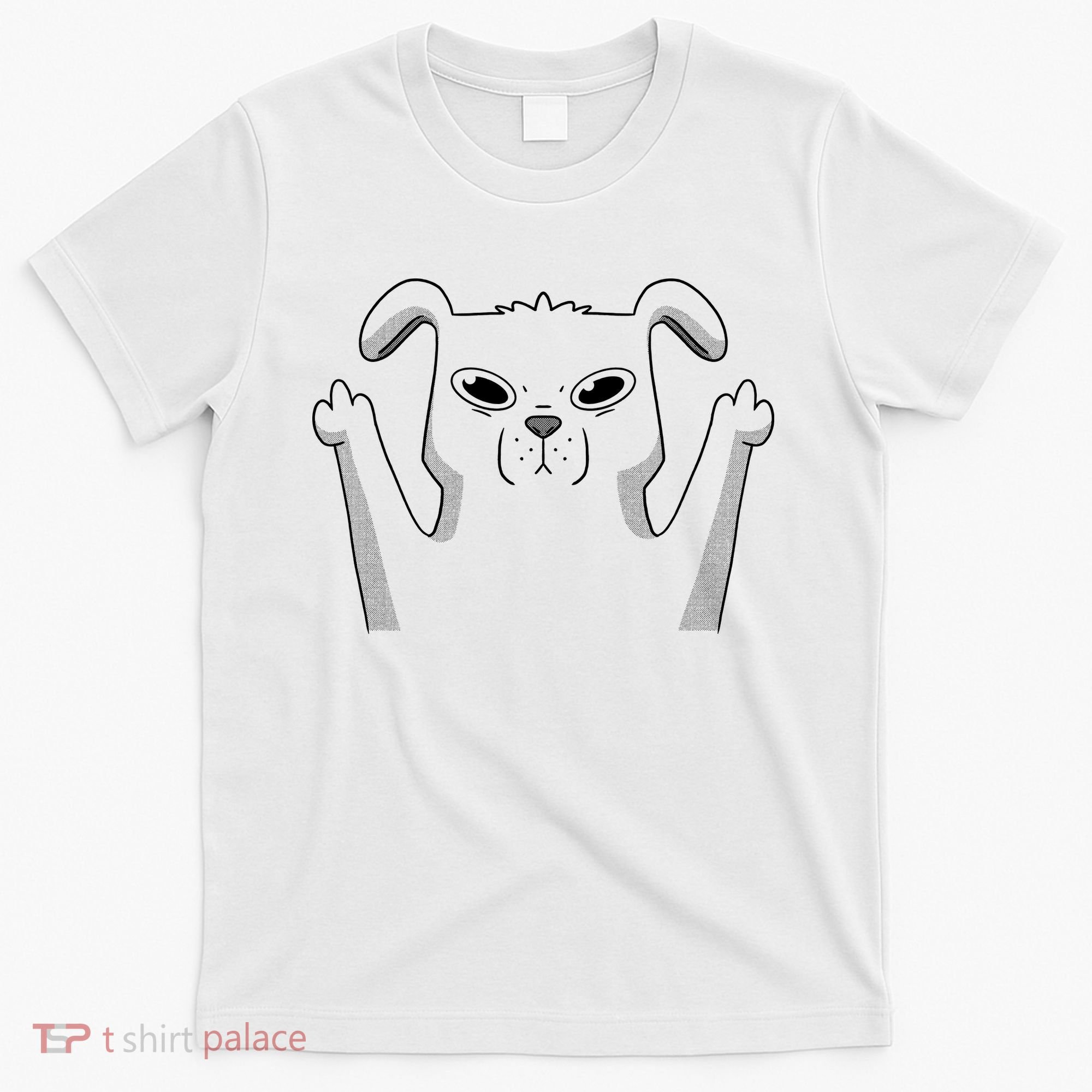 Middle Finger Funny Cute Dog T-Shirt