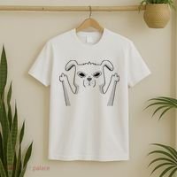 Middle Finger Funny Cute Dog T-Shirt thumb 2