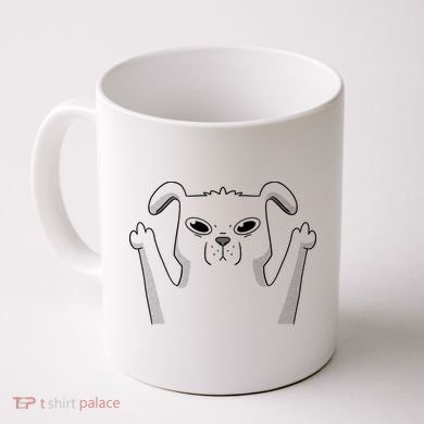 Middle Finger Funny Cute Dog Coffee Mug