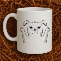 Middle Finger Funny Cute Dog Coffee Mug thumb 2