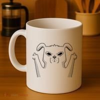 Middle Finger Funny Cute Dog Coffee Mug thumb 4