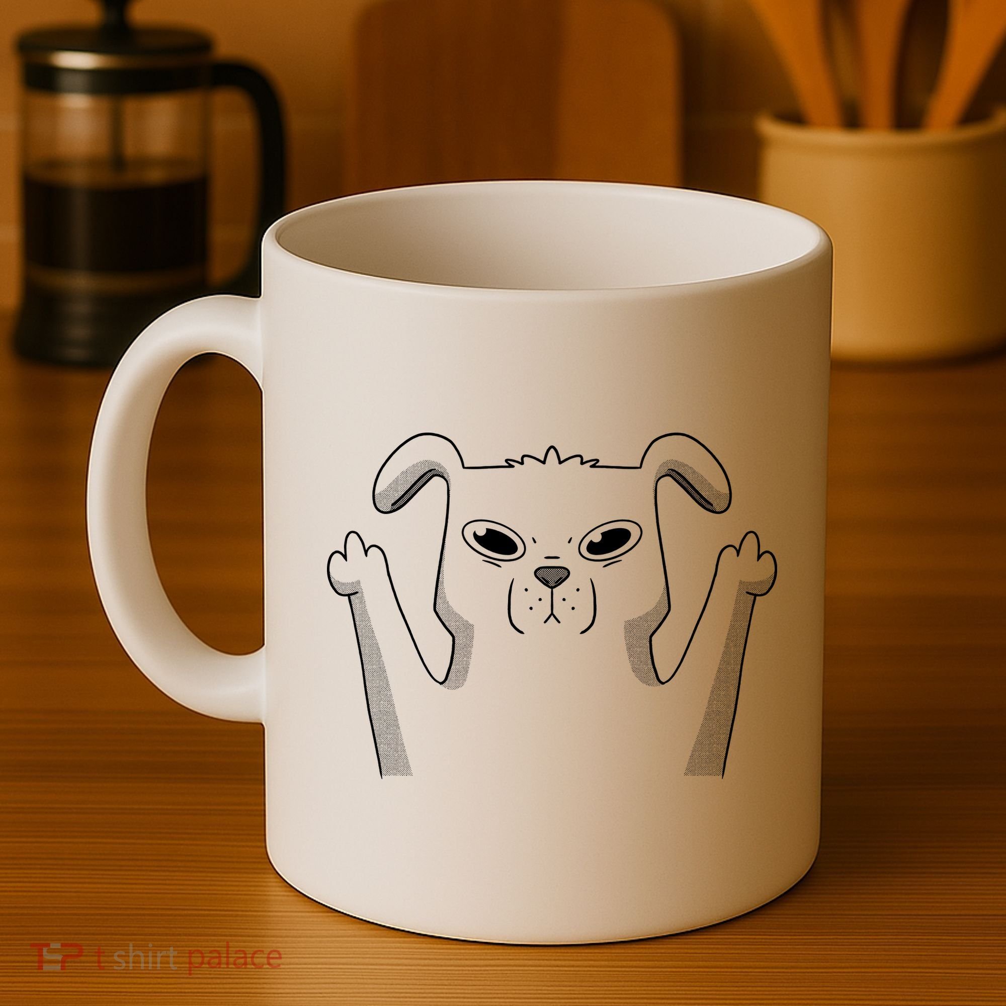 Middle Finger Funny Cute Dog Coffee Mug