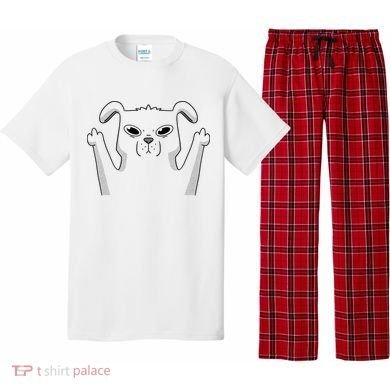 Middle Finger Funny Cute Dog Pajama Set