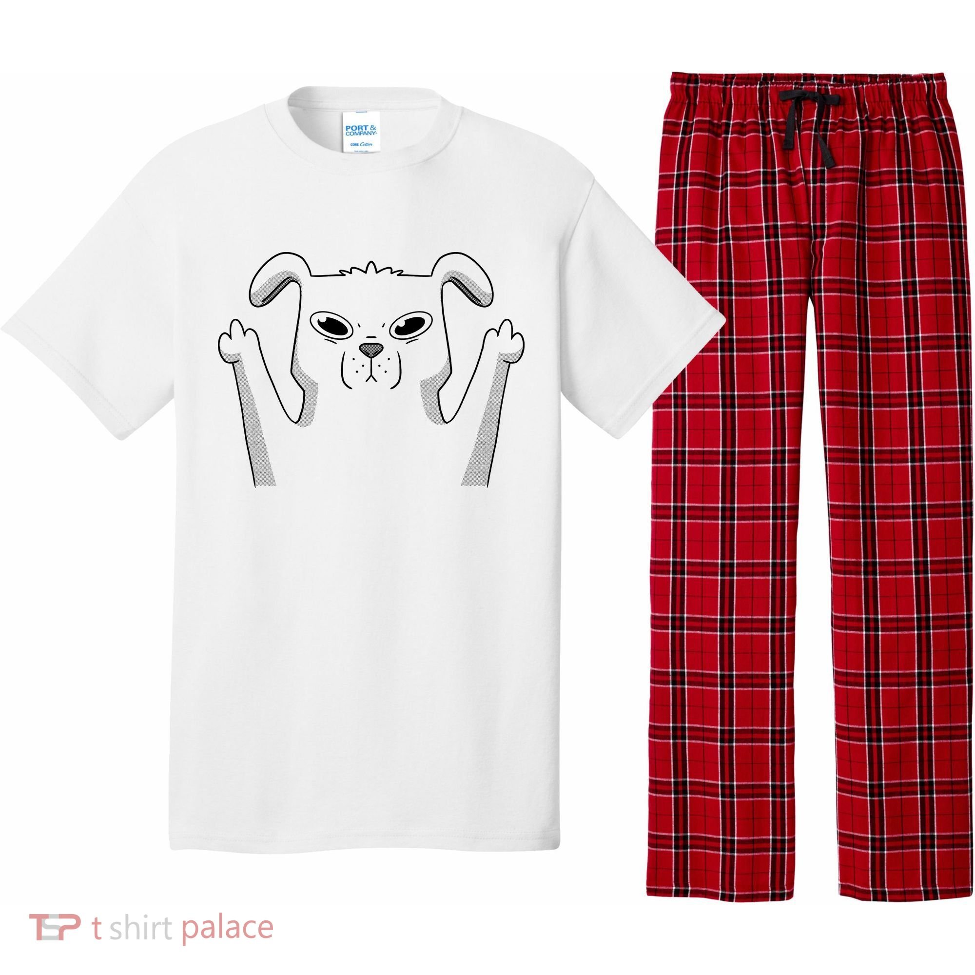 Middle Finger Funny Cute Dog Pajama Set