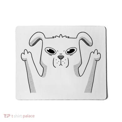 Middle Finger Funny Cute Dog Mousepad