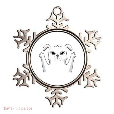 Middle Finger Funny Cute Dog Ornament