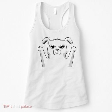 Middle Finger Funny Cute Dog Women's Tank Top